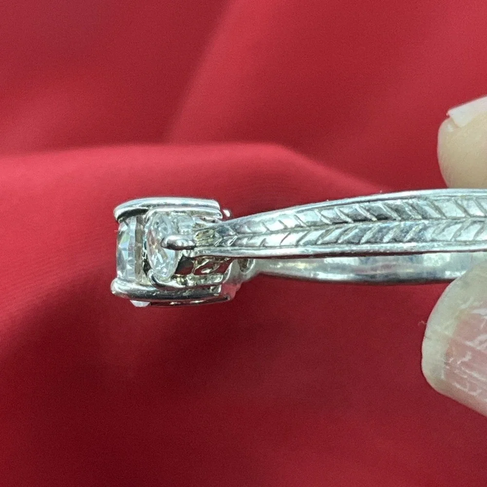 Sterling Silver‎ 925 NF With 5mm Solitaire CZ Ring Size 7.5